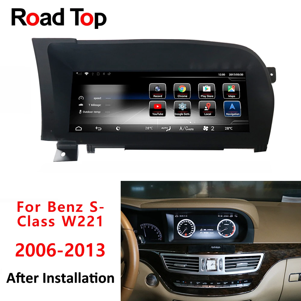 

Android 4+64G Car Radio Bluetooth GPS Navigation Head Unit Display for Mercedes Benz W221 2006-2013 S63 SG5 AMG S280 S350 10.25"