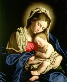 

Oil painting Madonna Virgin Mary & Child Christ(no framed) 24x36"