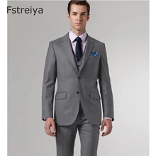Pure wool customized men groom suits with pants Custom made mens clothing for wedding slim fit suits 2018 2 piece (jakcet pants)