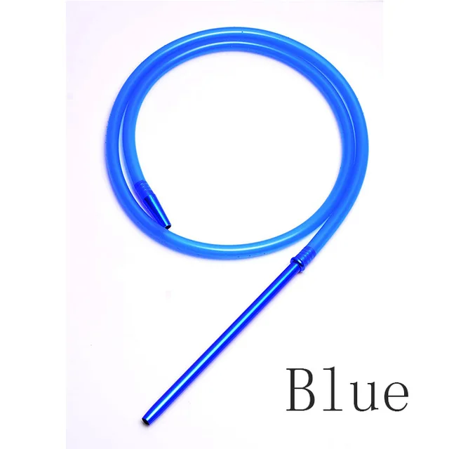 Hot Sale 1.7m Aluminum Stem Shisha Hookah silicone Hose Hookah Pipe Porte-cigarette jetable Chicha Narguile Accessories - Цвет: Blue