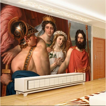 

beibehang Large Custom Wallpaper Mural Greek Myth Oil Painting Angry Achilles TV Wall papel de parede para quarto