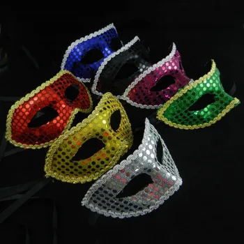 

10pcs The New Flat Sequins Cloth Mask Lacy Masked Ball Ms Halloween Party Mask Party Toys Movie Theme Props Supply