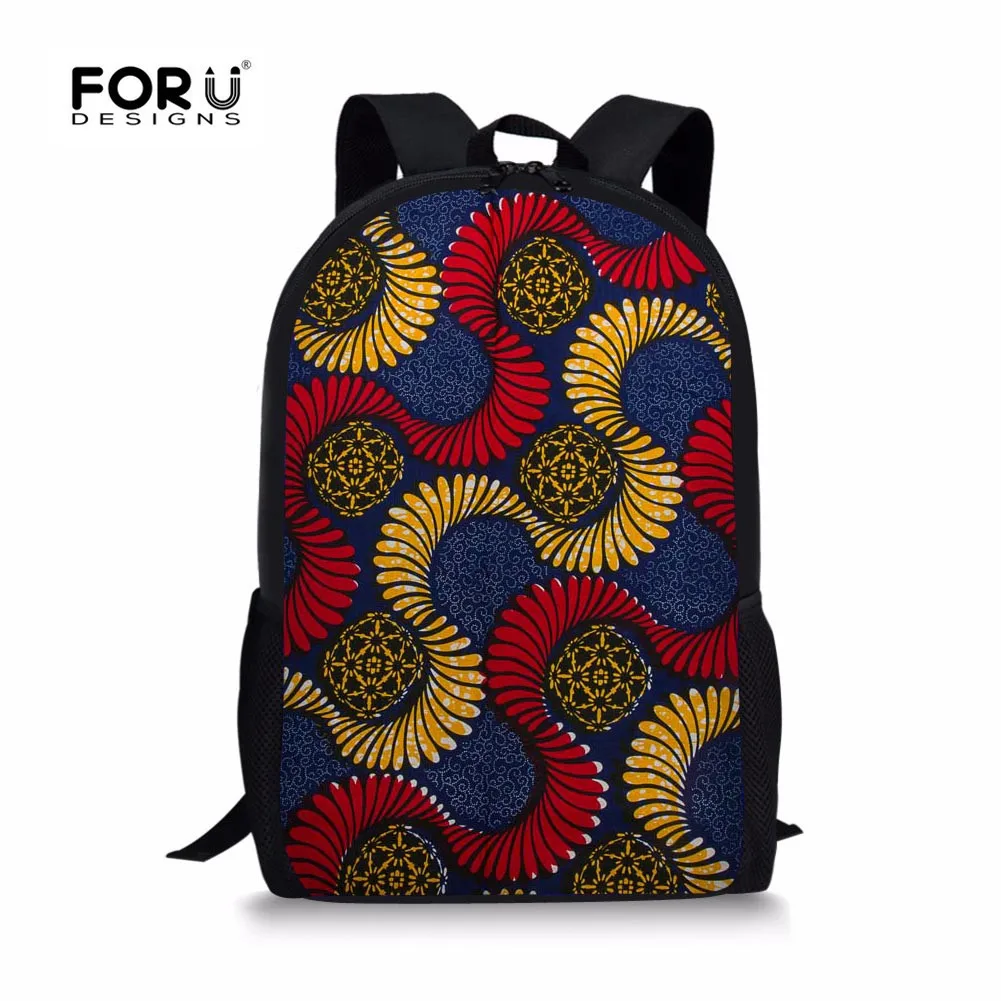 

FORUDESIGNS Cool School Backpack Retro African Traditional Vintage Daypack For Teenager Girls Brand Designer Women's Rucksacks