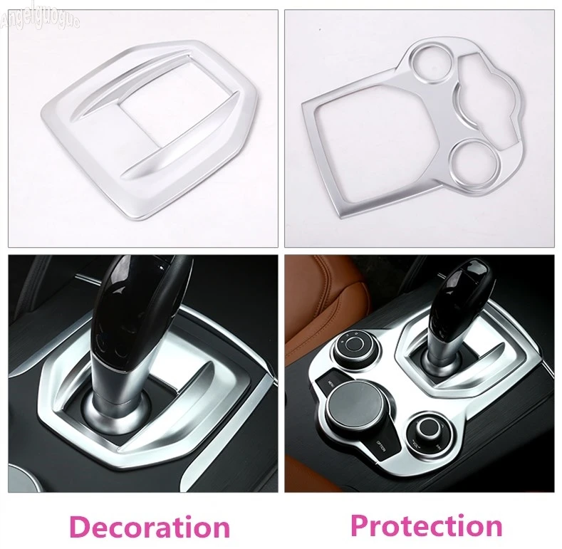 angelguoguo ABS Chrome Car Gear Paddle Panel Cover DSG Sticker Car styling For Alfa Romeo Giulia Stelvio 2017 18 accessories