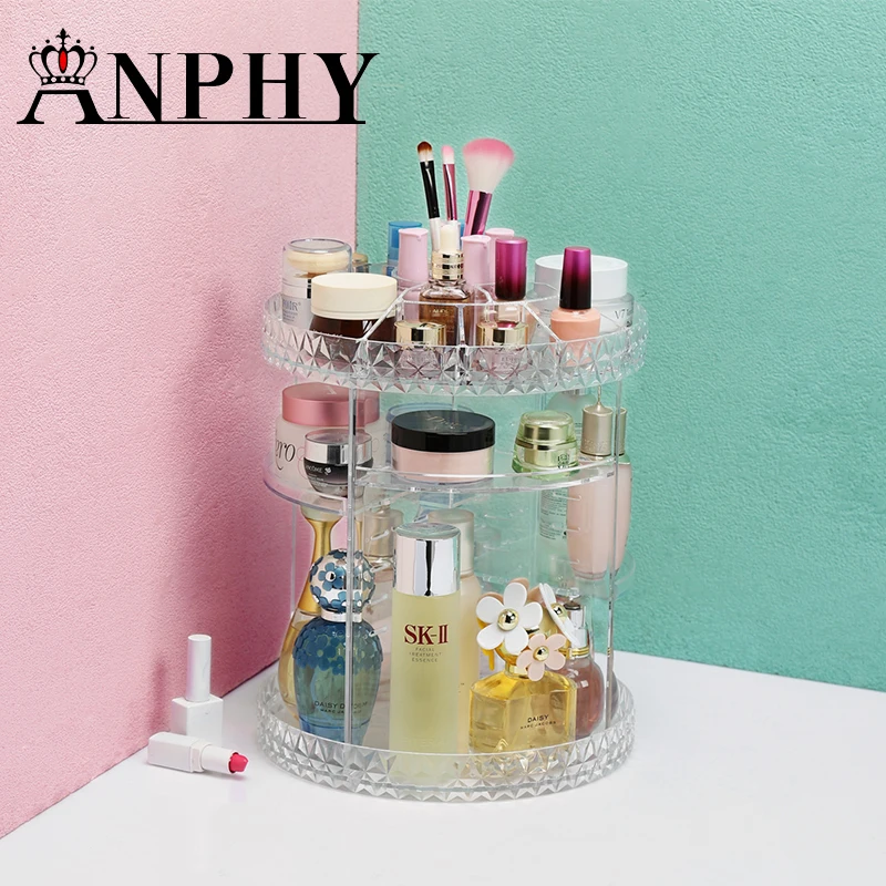 Glossy Makeup Organizer Box Acrylic Make Up Organizer Storage Box Clear