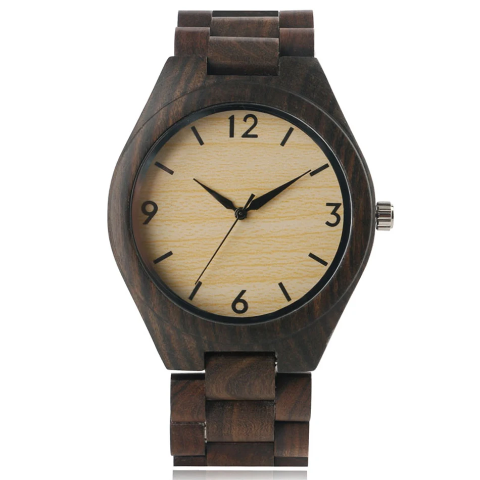 Mens Novel Wood Watch Creative Sport Modern Bamboo Simple Analog Nature Quartz Wrist Watch Montre en bois 1