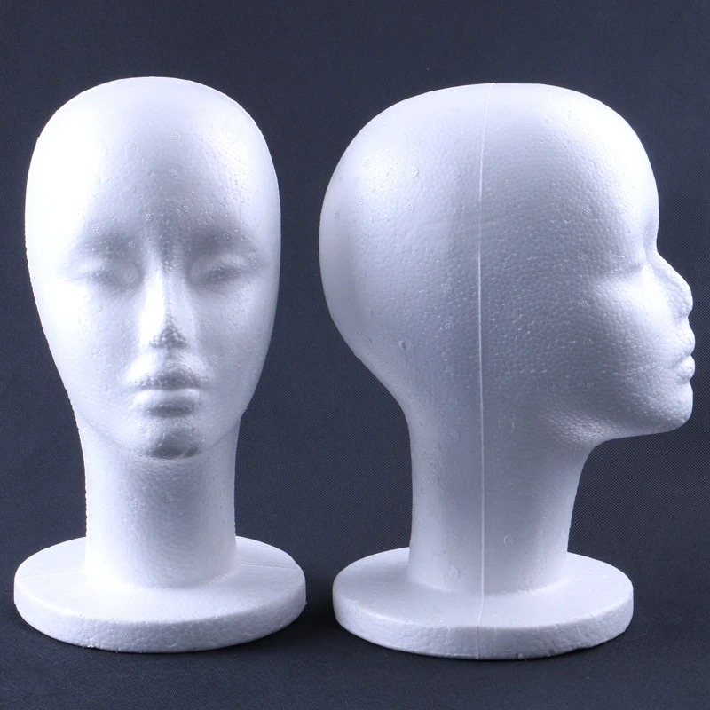 HARMONY 1 Piece Styrofoam Foam Mannequin Manikin Head Stand for Display Hair Wig Hair Glasses Hat and Jewellery HARMONY 1 Piece Styrofoam Foam Mannequin Manikin Head Stand for Display Hair Wig Hair Glasses Hat and Jewellery