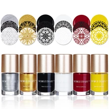 6 бутылок Серебряный Черный Красный Синий лак для стемпинга набор 9 мл Декоративный Лак для ногтей печать рисунка набор для полировки