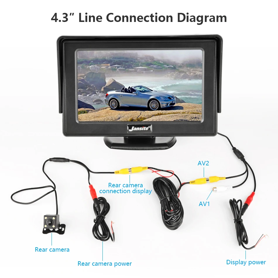 JMCQ 4,3 дюймов 7 дюймов TFT lcd HD Автомобильный Монитор Универсальный водонепроницаемый 12 В 24 В резервная камера заднего вида Проводная камера парковочная система