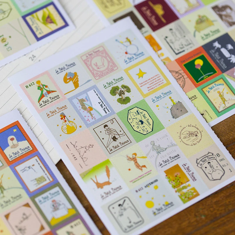 80pcs/set Little Prince Paper Sticker Vintage Stamp Stickers Scrapbooking Diary Album Planner Decorative Label Gift for Kids