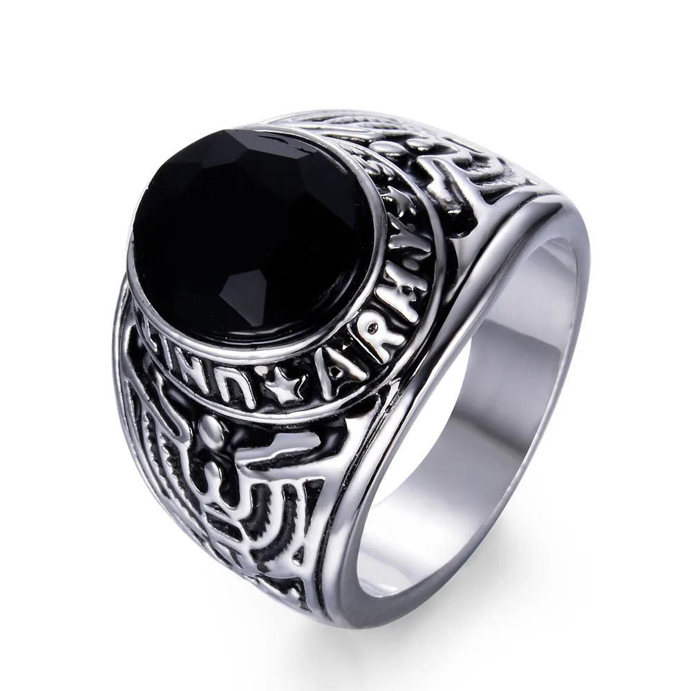 

4 Colors American Army Soldier Rings US Air Force USAF Military Eagle Rings Army Navy Ring Men Punk Jewelry
