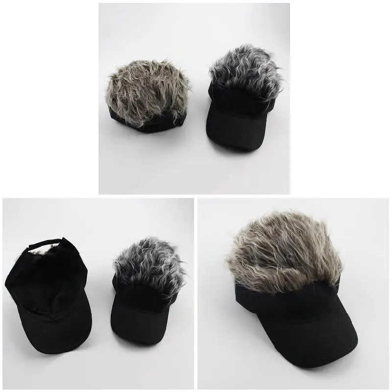 Newly 1 Pcs Wig Baseball Hat Sun Visor Cap with Spiked Hair Winter Warm Outdoor Caps BN99