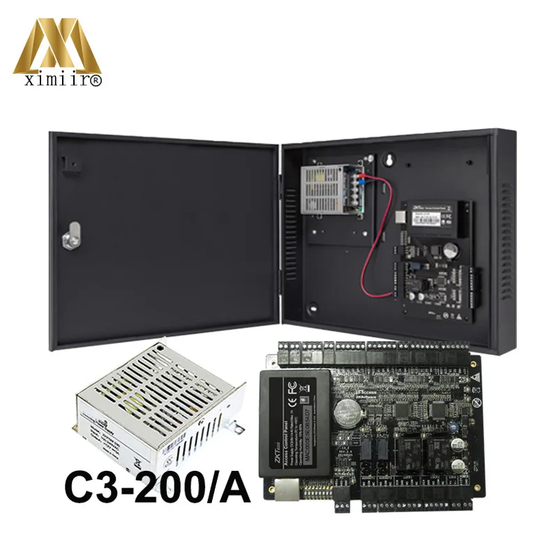 ZK Good Quality TCP/IP Two Door Access Control Board Llinux System 12V5A Power Supply Case C3-200/A Control Panel ZK Good Quality TCP/IP Two Door Access Control Board Llinux System 12V5A Power Supply Case C3-200/A Control Panel