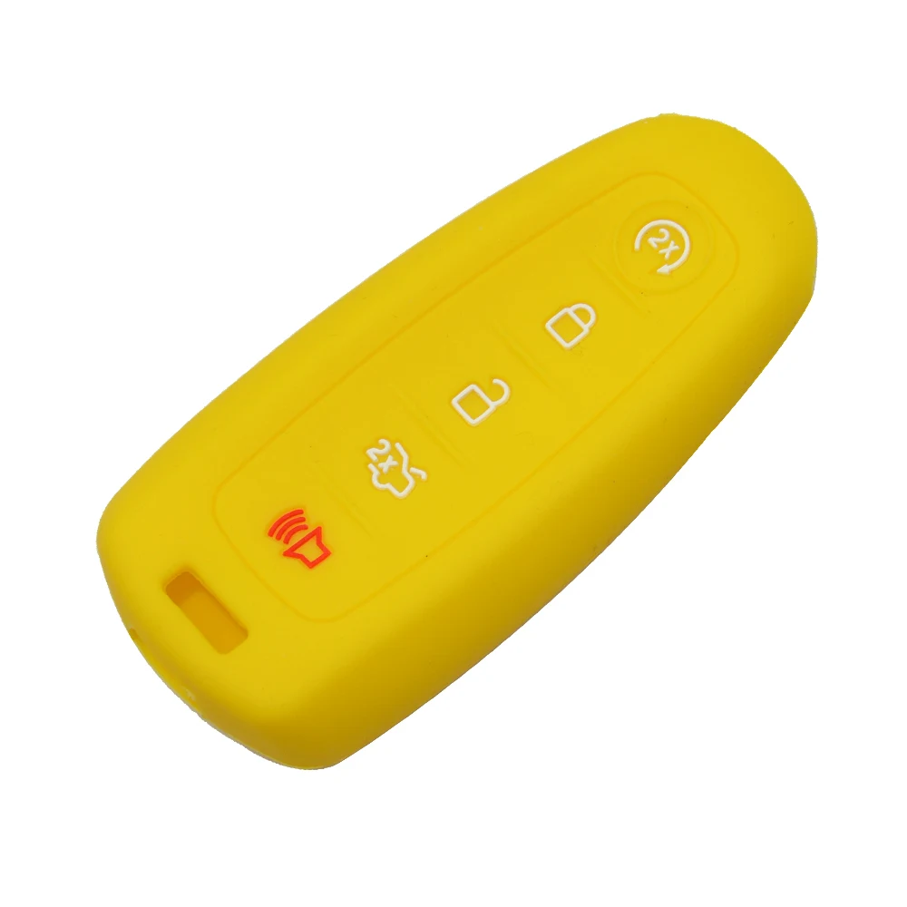 1 шт./лот, высокое качество, силиконовый резиновый чехол для ключей, брелок для Ford Focus Edge Escape Explorer, Телец Линкольн, 5 кнопок, резиновый чехол для ключей - Название цвета: yellow