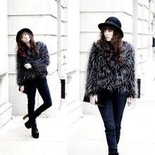 The new version of cool autumn and winter light street fashion faux fur jacket winter ostrich