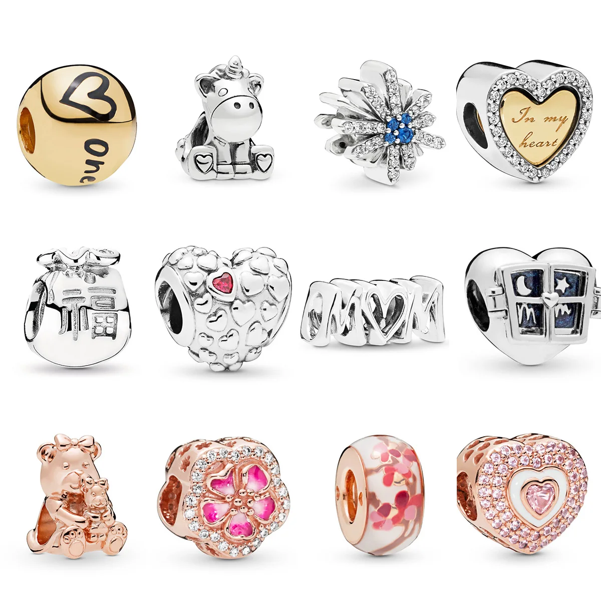 

925 Sterling Silver Rose Gold Color Bear Calf Beads For Women Pandora Charms Silver 925 Original Bracelet