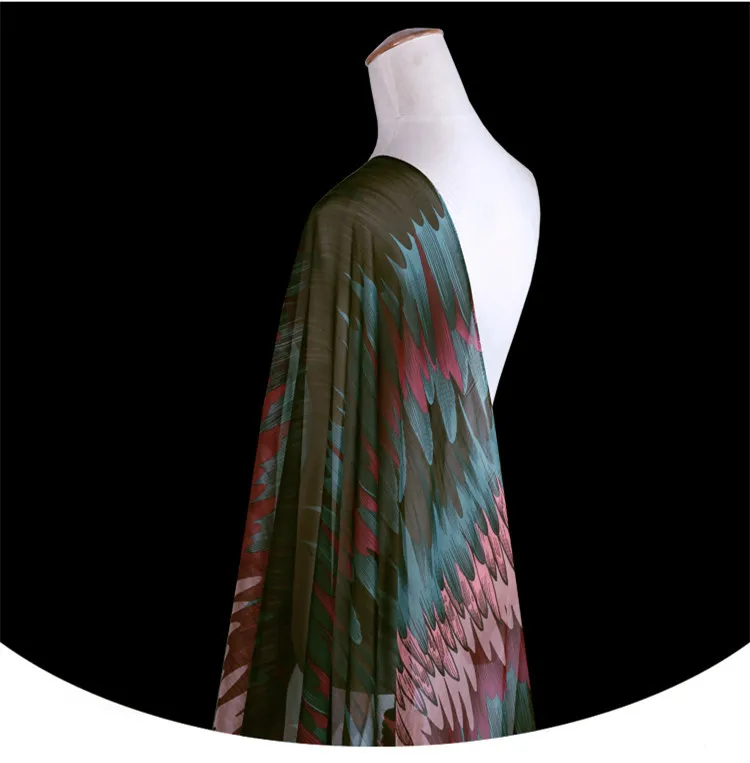 

Senior silk printed fabrics summer new slim elegant silk chiffon cloth special clearance
