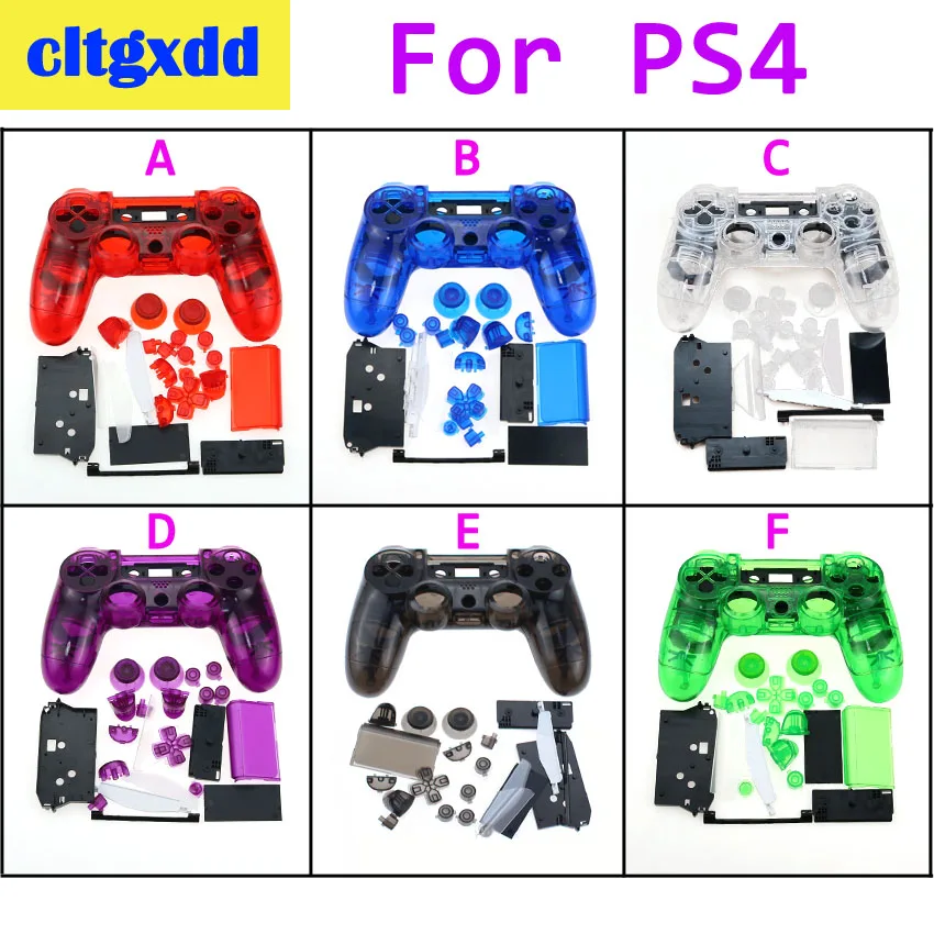 cltgxdd Transparent Matte Full Housing Gamepad Shell Case Buttons Replacement Parts for Sony PS4 Controller housing | Электроника