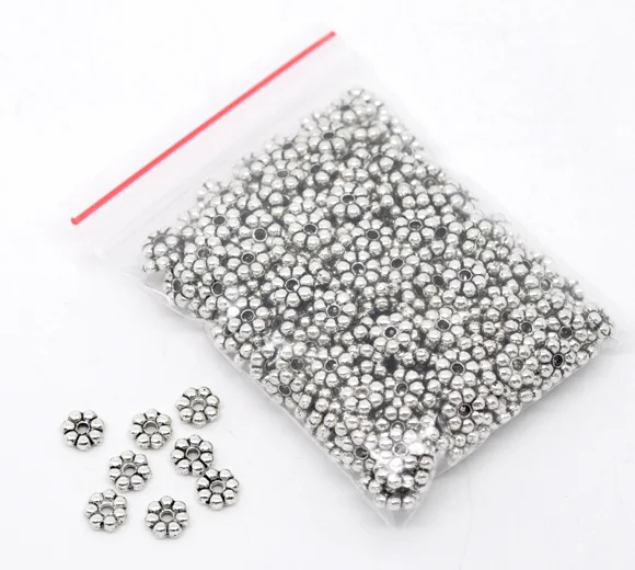 DoreenBeads вставка бусины в виде цветка из металлического сплава античный