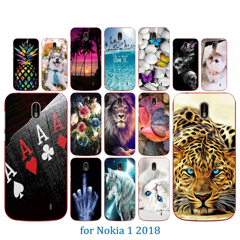 for Nokia 1 2018 Case Covers Marb Pattern Full Protective Ultra Thin TPU Shell 4.5" DIY Picture Phone Cases |