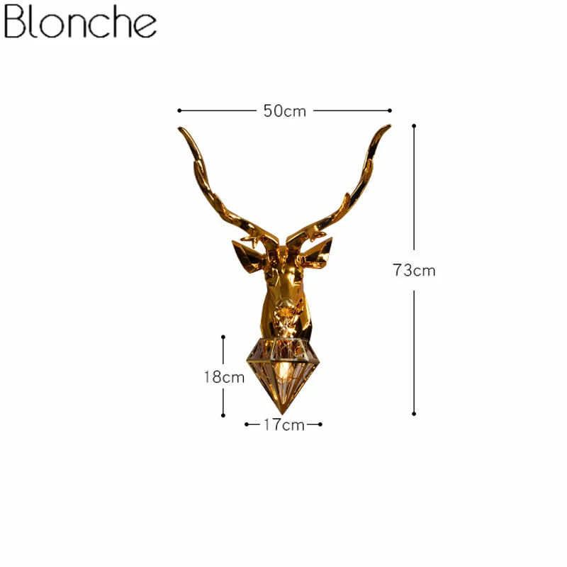 Американский Ретро настенный светильник золотые оленьи рога бра для гостиной спальни прикроватный светодиодный домашний Декор Светильник светильники