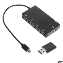 Прямая поставка& Micro USB OTG 4 Порты и разъёмы концентратор Мощность Зарядный Кабель-адаптер для смартфонов и планшетов APR28