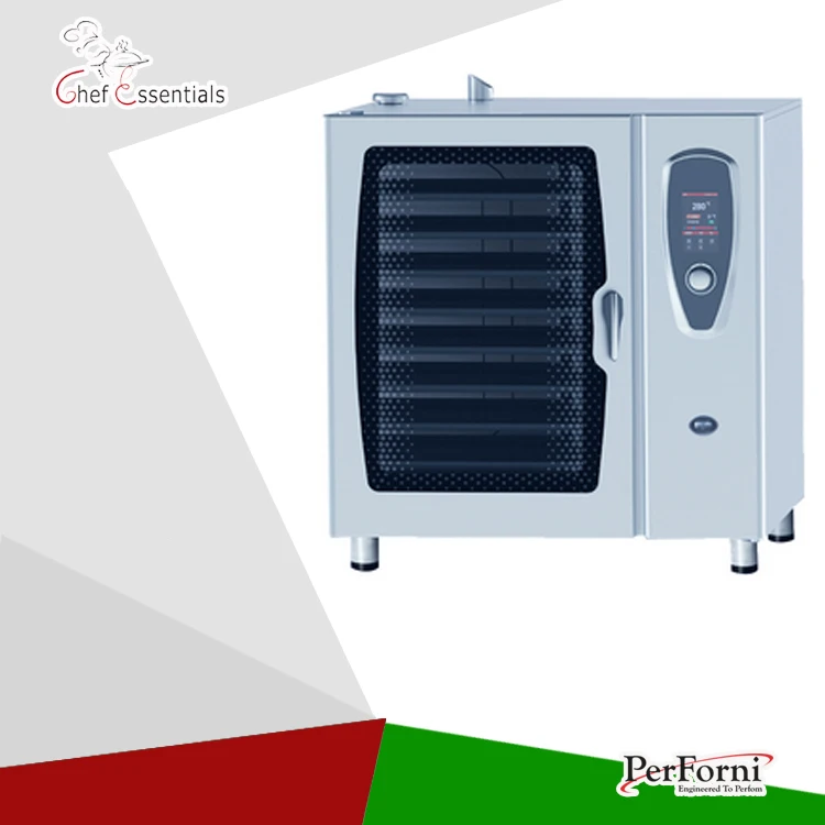 

Professional commercial stainless steel combi oven with 6 trays with auto-cleaning