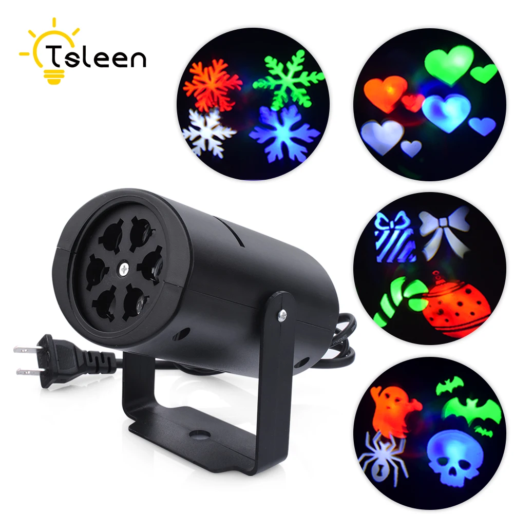 

4 Patterns RGBW LED Christmas Snowflake Projector LED Disco Light DJ KTV Laser Stage Lighting Halloween Indoor Decoration light