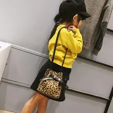 Новинка детская одежда с леопардовым принтом с плюшевой подкладкой плечевая сумка с принтом сумка через плечо сумка-мешок Модное детское леопардовое платье, диагональ сумка