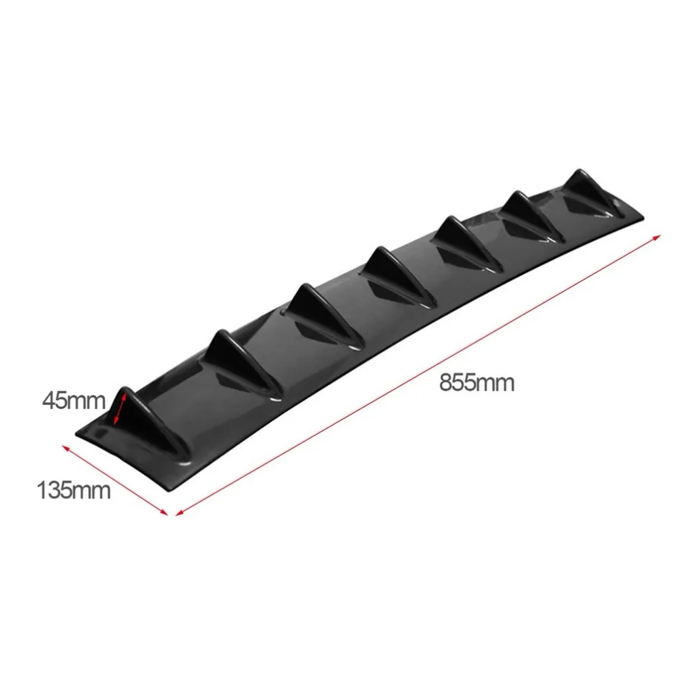 Universal Car Rear Bumper Lip Diffuser 7 Fin Shark Fin Style Car <br />Back Bumper Spoiler Lip Splitter Car Styling ABS Plastic Top-in Bumpers <br />from Automobiles 