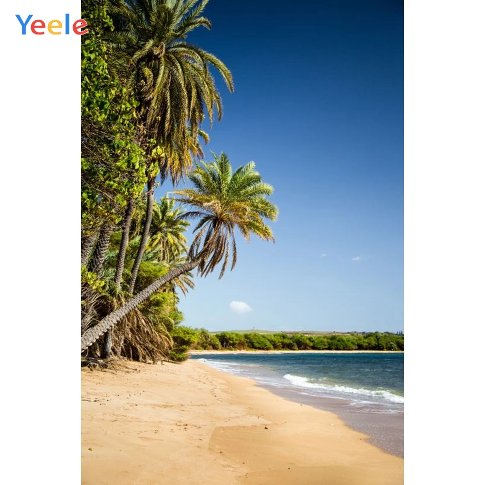 

Yeele Seaside View Beach Coconut Palm Tree Tropical Photography Backgrounds Personalized Photographic Backdrops For Photo Studio