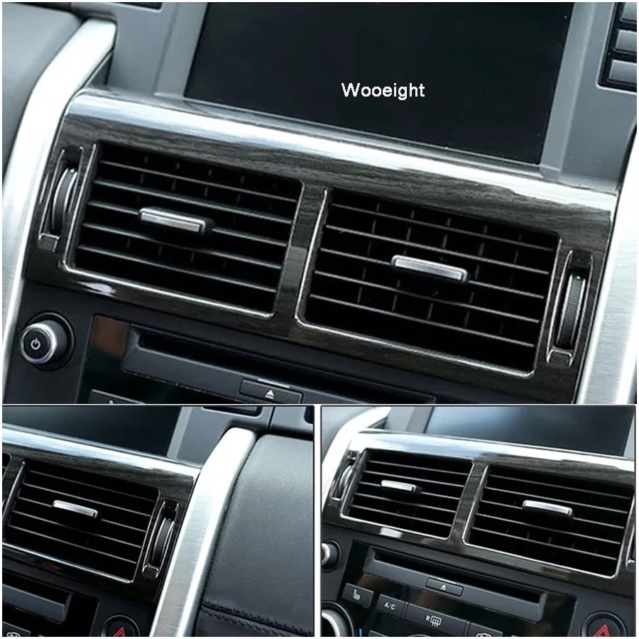 Wooeight автомобиль из нержавеющей стали черный титан консоль кондиционер вентиляционное отверстие отделка Подходит для Land Rover Дискавери Спорт