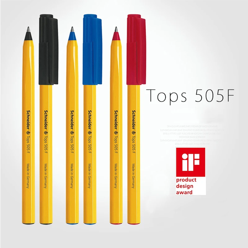

Germany Schneider TOPS 505F ball-point Pen Hexagonal Smooth Atom Pen Yellow Pole Classicsimple Generous Ink Stainless Steel Pen