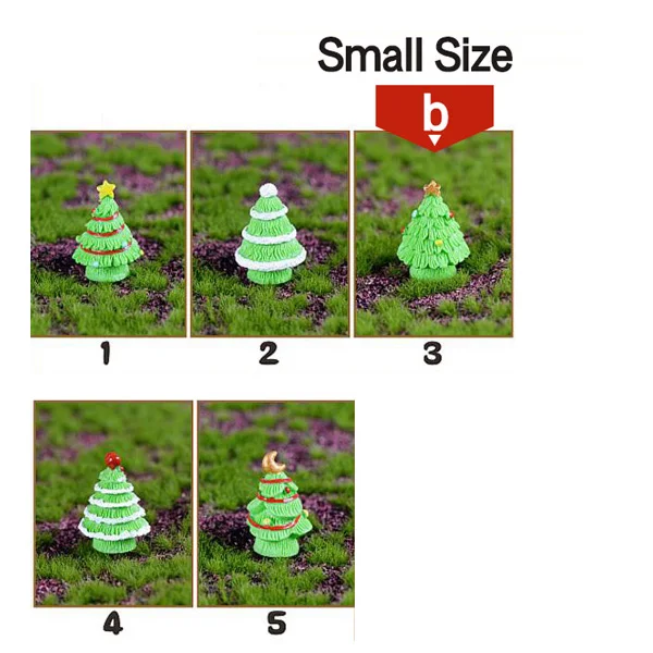 5 шт., Рождественские елочные украшения для домашнего декора, миниатюрные сказочные садовые аксессуары, современные статуэтки, украшения из смолы, игрушки для рукоделия - Цвет: Small Size - b