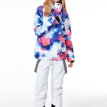 SMN Женская лыжная куртка брюки Сноуборд Лыжный спорт костюм ветроустойчивый Влагоустойчивый термический Открытый Спортивная одежда Женский костюмы комплект