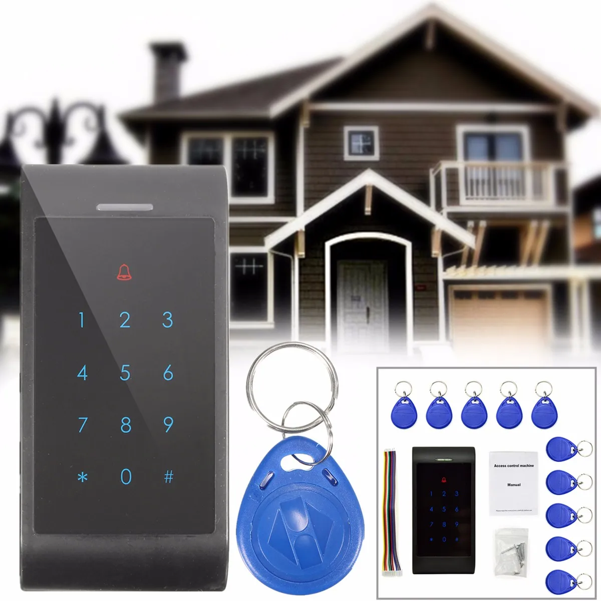 X8-ID 125KHz One Door Access Control System Machine Electric Strike Lock 10 ID Card