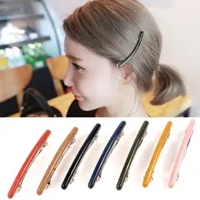 Корейский стиль, 9 см, длинные весенние заколки для волос, милые яркие цвета, акриловые, для девушек, для девушек, с боковой челкой, французские заколки для волос, милая заколка с одним словом