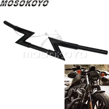 Z-Bar матовый черный " Руль Кафе Racer рукоятки для Harley Sportster Touring Honda VTX Shadow Универсальный 25 мм тяга