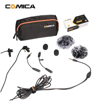 

COMICA Smartphone Dual head Lavalier DSLR Camera Microphone for Iphone Sony A7R A6300 GoPro Interview Vlogging Youtube