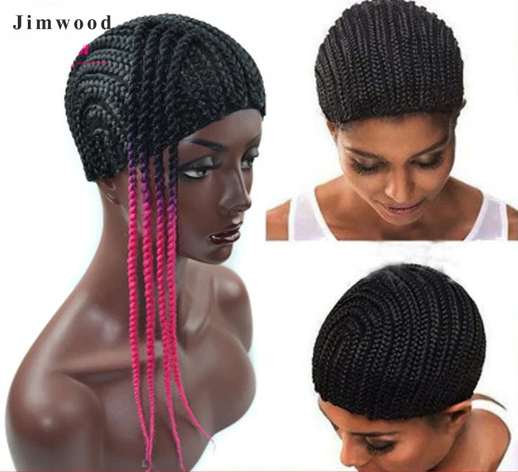 

1pcs Cornrow Wig Cap For Making Wigs Adjustable Black Color Crochet Braided Weaving Cap Lace Elasti Hairnet Hair Styling Tool