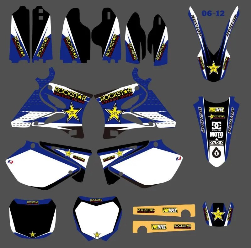 

GRAPHICS & BACKGROUNDS DECALS STICKERS Kits for Yamaha YZ125 YZ250 2002 03 04 05 06 07 08 09 2010 2011 2012 YZ 125 250