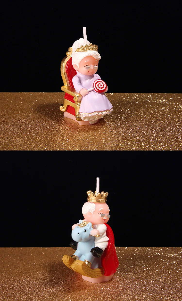 Бездымные Ароматические творческие старый король& Старый королева торт Украшенные свечи для Свадебные подарки Детские свечи на день рождения