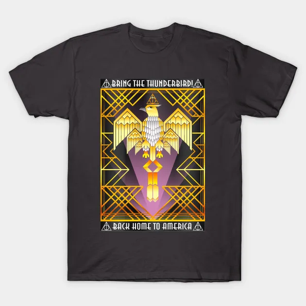 Printed Men T Shirt Cotton tShirt O-Neck Short-Sleeve New Style Art Deco Thunderbird Pop Culture Women T-Shirt | Мужская одежда