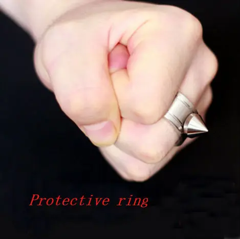 

Ring, protective gear, defensive weapon finger, girl's and boys hand pierced ring army fan Wolf defense ring