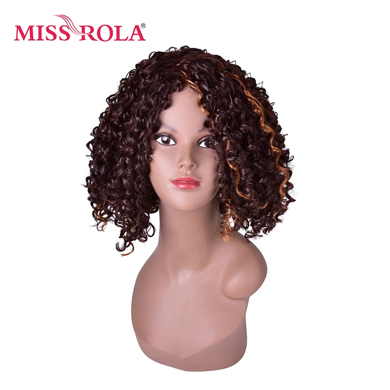Miss Rola 13 дюймов Омбре коричневый афро кудрявые волосы средней длины синтетические
