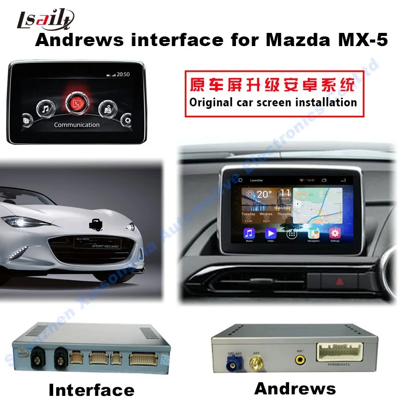 

Car Multimedia Android Navigation Interface Box for 2014-2015 MAZDA-2/3/6 CX-3/5/9 MX-5 Touch Navigation, Audio and Video