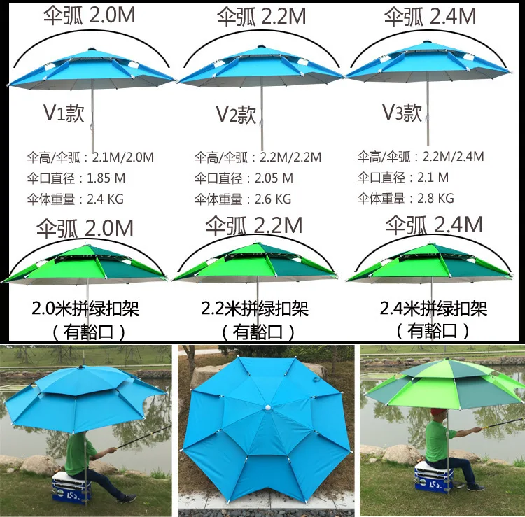 Открытый Кемпинг Рыбалка 12 Тип зонтик 1,8-2,2 м Универсальный непромокаемый солнцезащитный крем пляжный отдых рыболовный анти-УФ тент