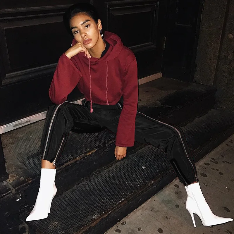 ZOGAA High Waist Elastic Waist Pants Women Fashion Casual Black Front Zipper Pencil Pants 2019 Spring Autumn Trousers Women ZOGAA High Waist Elastic Waist Pants Women Fashion Casual Black Front Zipper Pencil Pants 2019 Spring Autumn Trousers Women