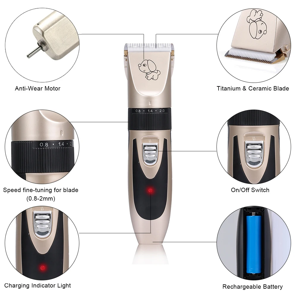 

Clippers For Dogs Rechargeable Professional Dog Haircut Grooming Trimmer Kit Cat Cutter Machine For Animal Pet Shaver