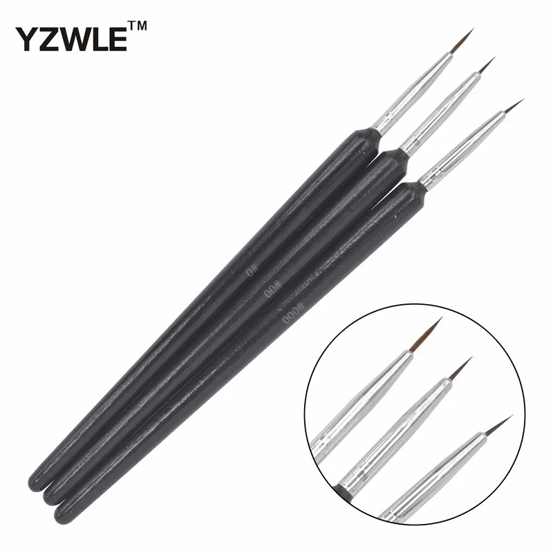 

YZWLE 3PCS/1Set Kolinsky Acrylic Nail Brush Professional Brushes Nail Tools Fashion Nail Art Brush for Manicure 14